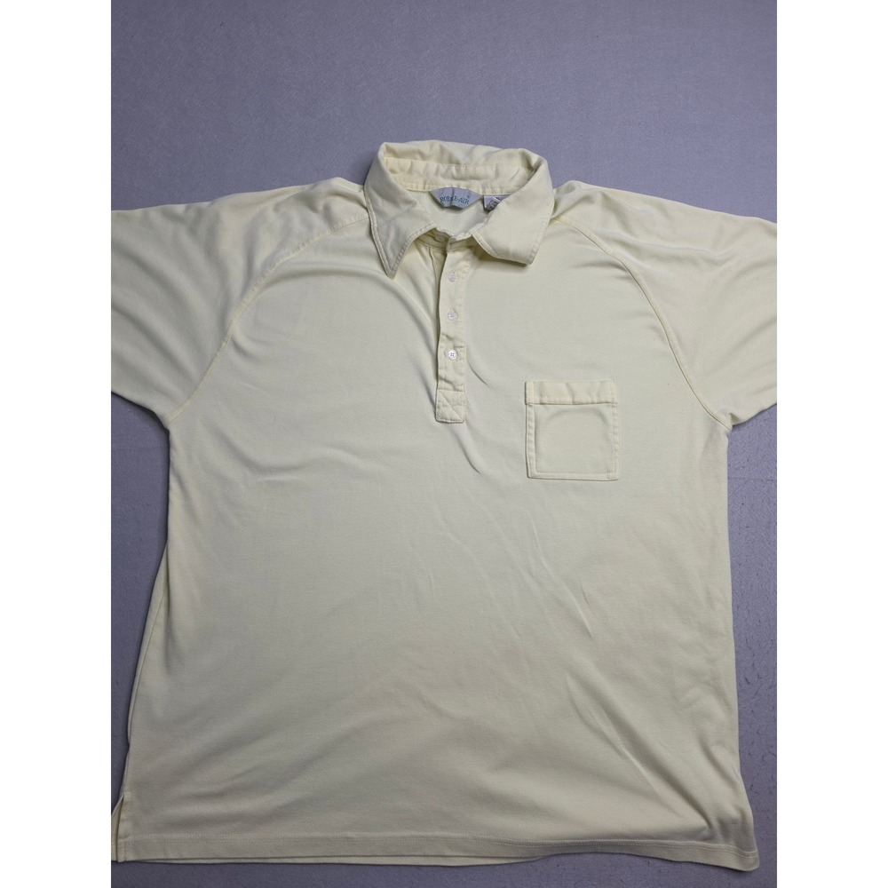 Vintage Royale-Air Polo Shirt Men's 2XL Cream Raglan Sleeve Golf Tennis‎ Retro